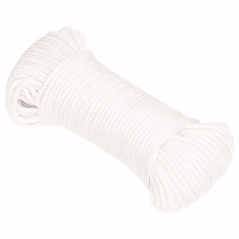 Corda multiuso vidaXL in plastica bianca, diametro 5 mm, lunghezza 100 m, carico massimo 150 kg