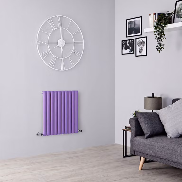 Radiatore di Design Orizzontale  Viola (Lush Purple) -  635mm x 590mm - Pannello Singolo  - Revive