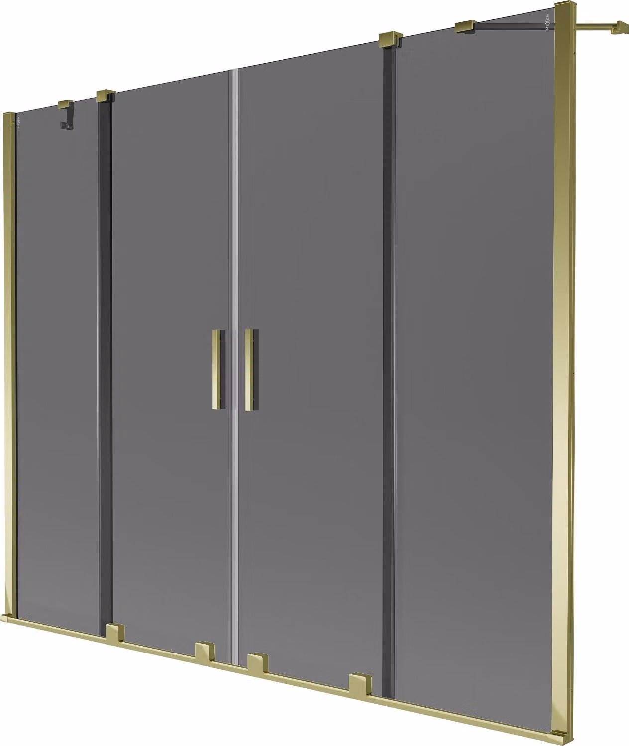 Mexen Velar Duo paratia per vasca da bagno a 2 ali scorrevoli 170 x 150 cm, grafite, dorato - 896-170-000-42-50