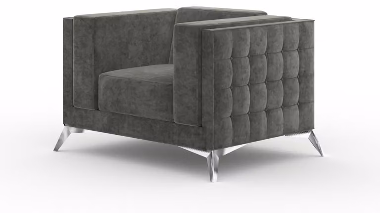 Chesterfield Sessel 1 Sitzer Couch Polster Sofa Textil Luxus