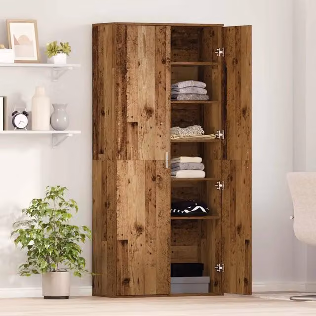 Highboard moderno vidaXL in legno color marrone con ante a battente L/P/H: 80 x 35 x 180 cm – 1