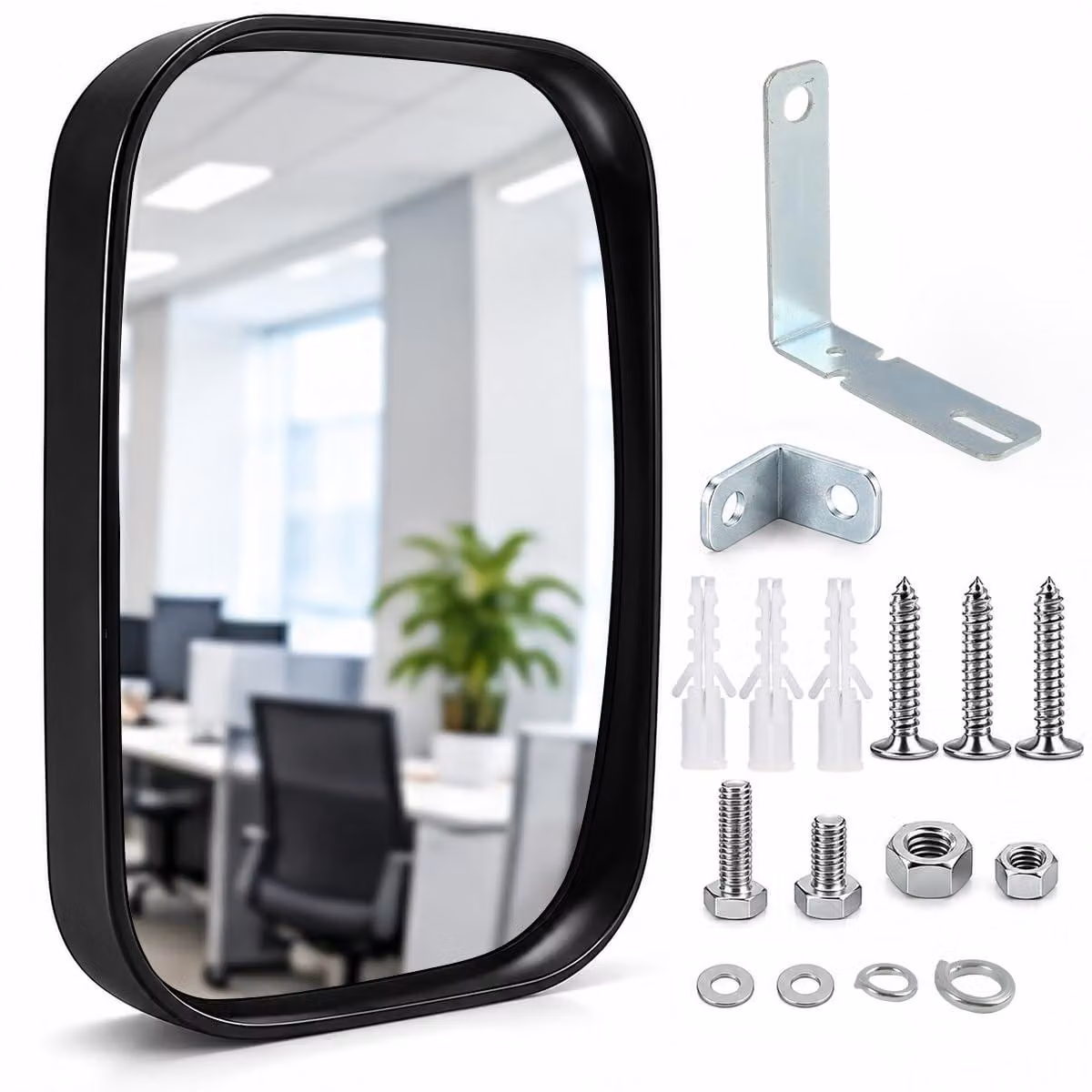 Specchio per traffico, 19x16 cm, convesso, con ampio angolo di visione, ideale per garage e vialetti di accesso
