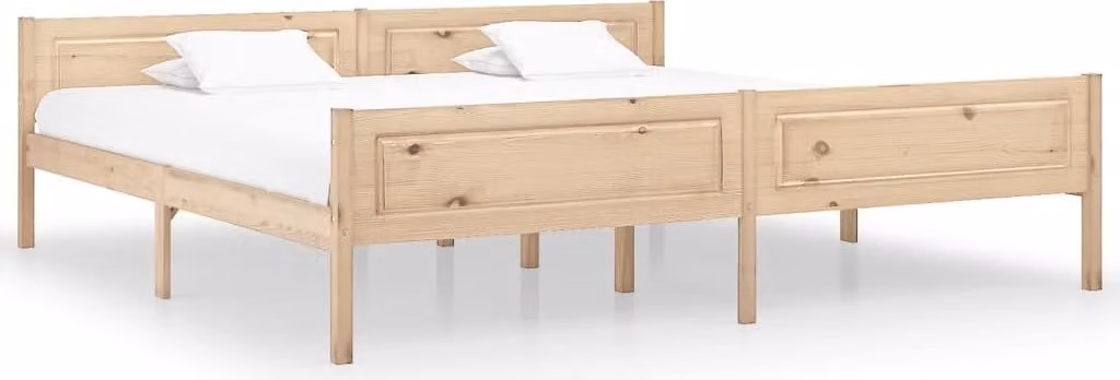 The Living Store Letto in legno massiccio di pino 200x200 cm