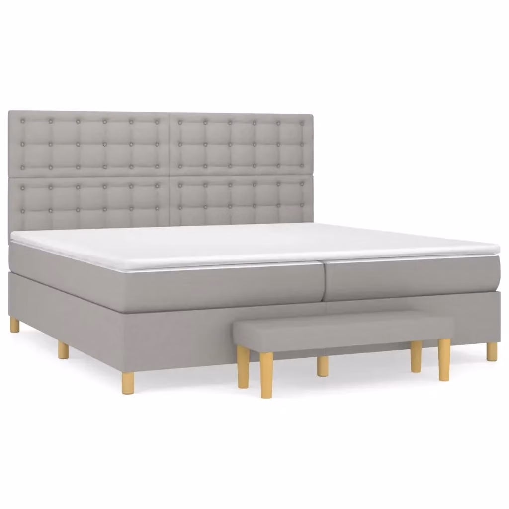 Letto Ibrido con Giroletto a Molle e Materasso vidaXL, Grigio e Bianco, L/P/H: 200 x 200 x 28 cm – 2
