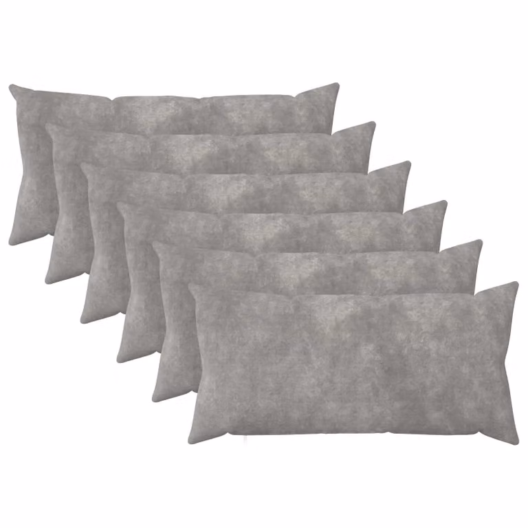 Set di 6 federe vidaXL HEERLEN in microfibra grigio chiaro, L 40 cm x P 80 cm