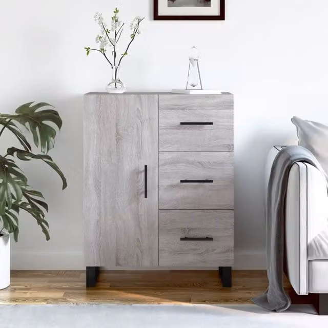 Credenza Buffet Armadio da Cucina Design Mania Grigio Sonoma L: 69,5 cm, P: 34 cm, H: 90 cm – 1
