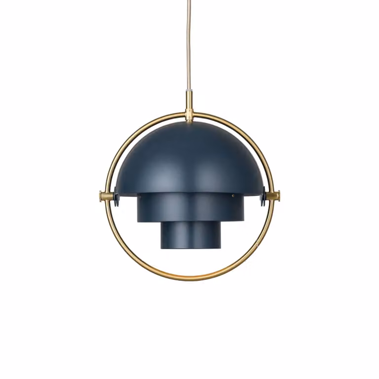 GUBI Lampada a sospensione Multi-Lite, dimmerabile, Blu, Soggiorno / Sala da pranzo, Metallo, Design, Lampada a sospensione