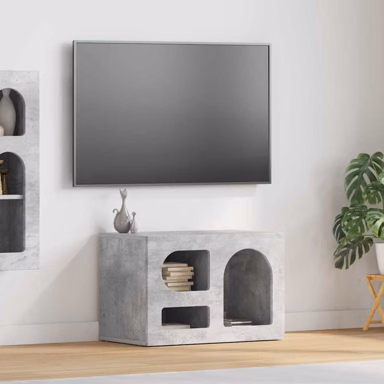 Mobile TV vidaXL moderno in MDF Grigio cemento L/P/H: 60 x 35 x 40 cm