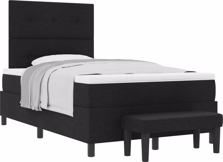 SYFAX™ Letto a molle con materasso Nero 120 x 190 cm Tessuto