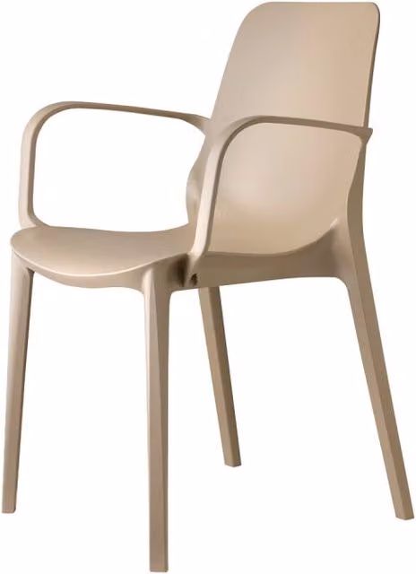 SET 4 SEDIE GINEVRA GO GREEN CON BRACCIOLI TECNOPOLIMERO RICICLATO SCAB DESIGN - Tortora 15