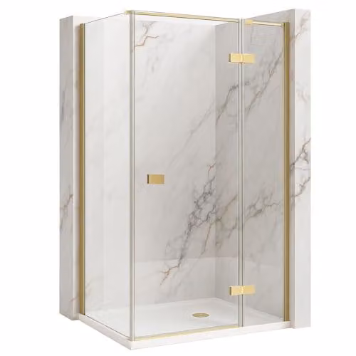 Rea - Cabina Doccia, Atlas 100X80, Scotch Dorato Sinistra Trasparente 6Mm