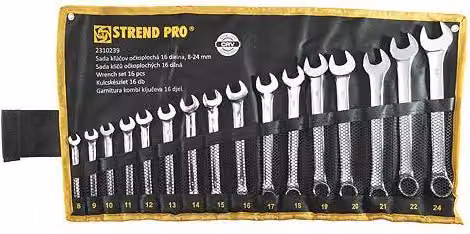 Set di chiavi Strend Pro HR31585, combinate, 16 pezzi, Cr-V, 8-24 mm