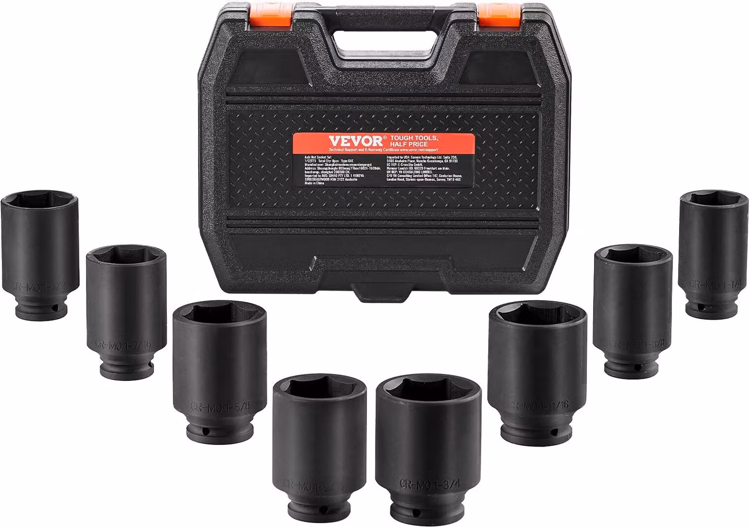 Set di chiavi a percussione per dadi dell'assale 12,7 mm, 8 pezzi metrici