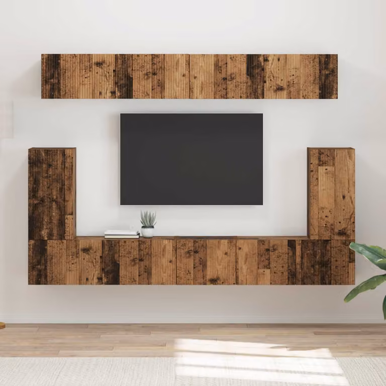 Set mobile TV vidaXL 5 pezzi in legno vecchio e MDF marrone per soggiorno