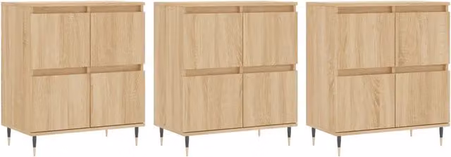 Credenze 3 pz | Madia | Buffet da pranzo | Armadio da pranzo Rovere Sonoma in Legno Multistrato