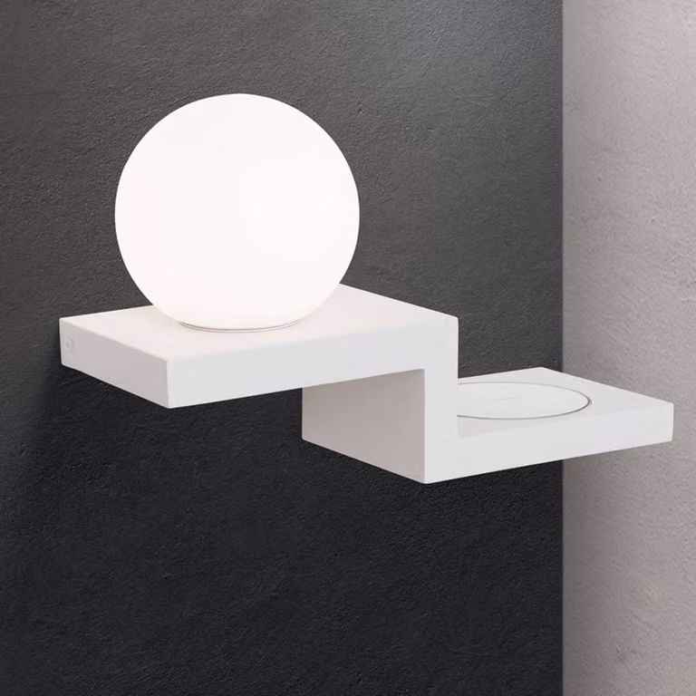ORION Applique da parete a LED Snowball, Bianco / Opale, Soggiorno / Sala da pranzo, Metallo, Moderno, Applique a LED