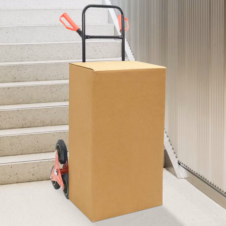 vidaXL Carrello Manuale in Acciaio Nero e Rosso L: 64,5 cm, P: 49,5 cm, H: 114 cm