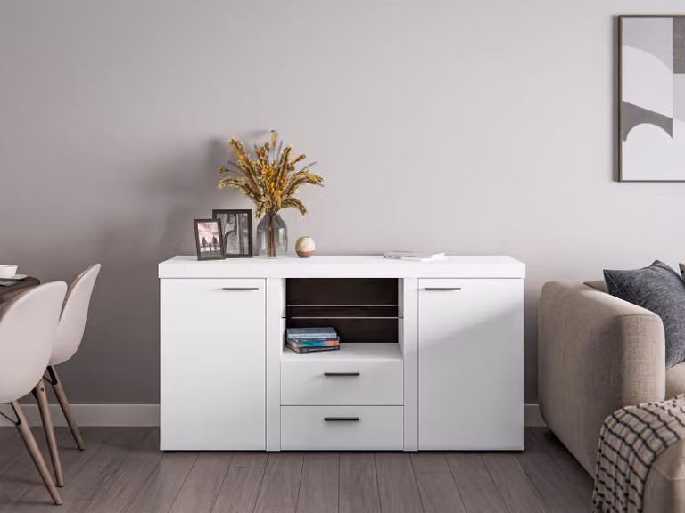 AX LIVING Cassettiera Spacoro 2T2S Moderna in bianco opaco
