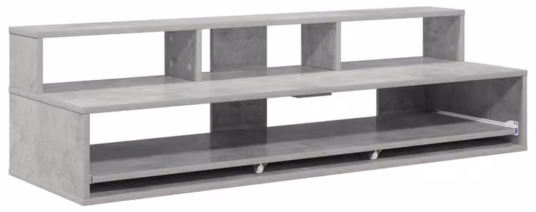 Scrivania da studio, colore grigio cemento, dimensioni 152 x 42,5 x 36 cm, realizzata in materiale composito di legno