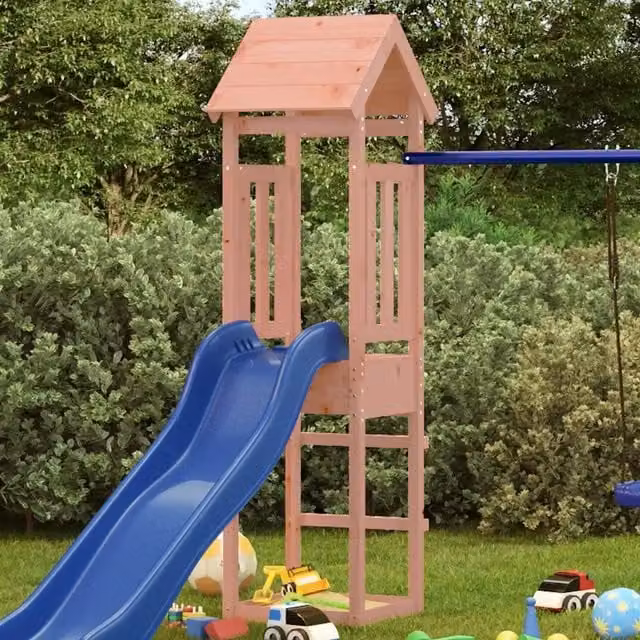 Torre da Gioco Modulare Multicolore in Legno Massello di Douglas CFW9376425 L: 52,5 cm, P: 46,5 cm, H: 206,5 cm
