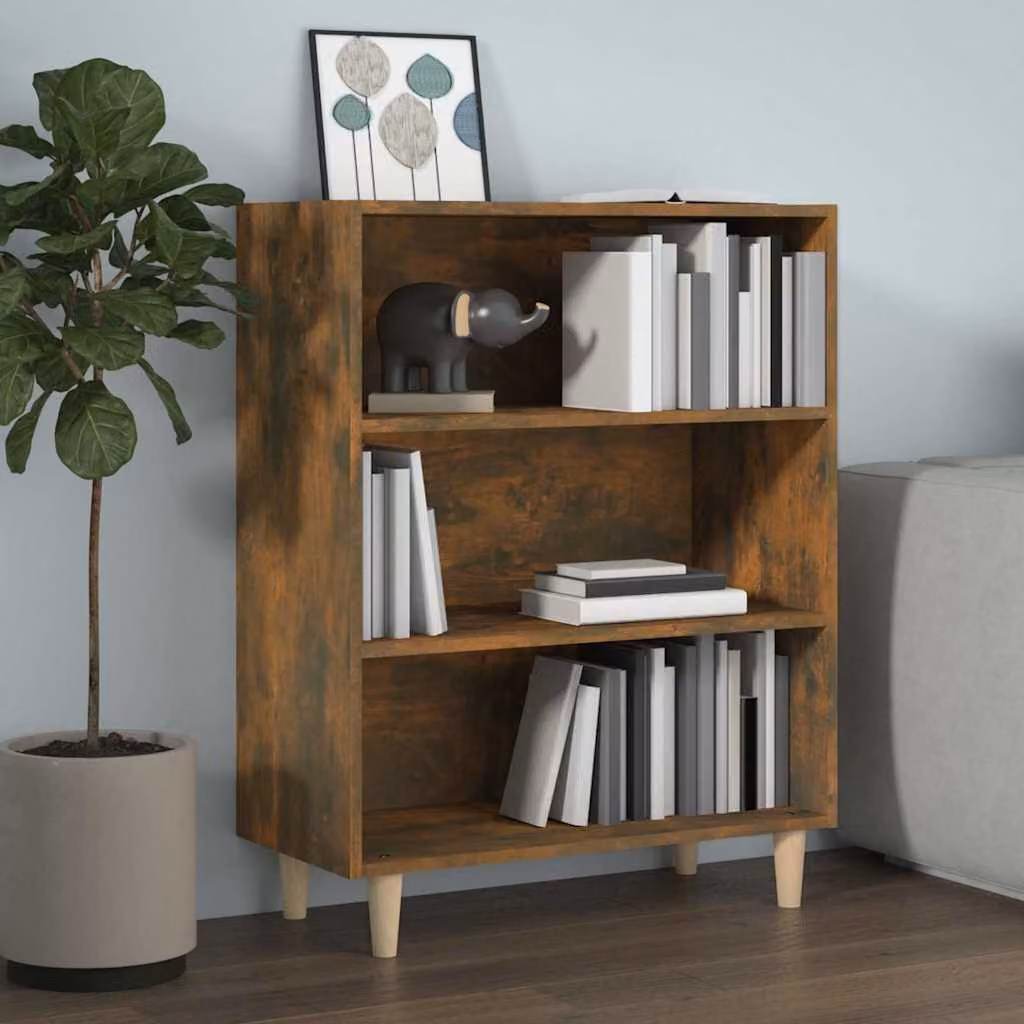 Credenza vidaXL in Legno Multistrato Rovere Fumo, L 69,5 cm x P 32,5 cm x H 90 cm