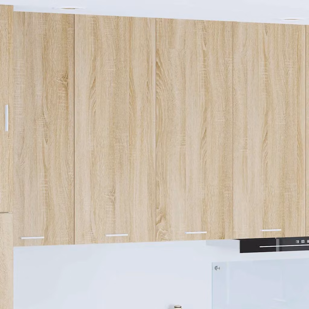 Armadio pensile da cucina vidaXL in rovere marrone con ante a battente e ripiani interni L: 80 cm, P: 31 cm, H: 100 cm