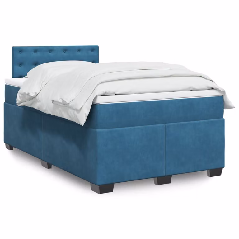 Maison Exclusive - Letto boxspring con materasso blu 120x200 cm in velluto