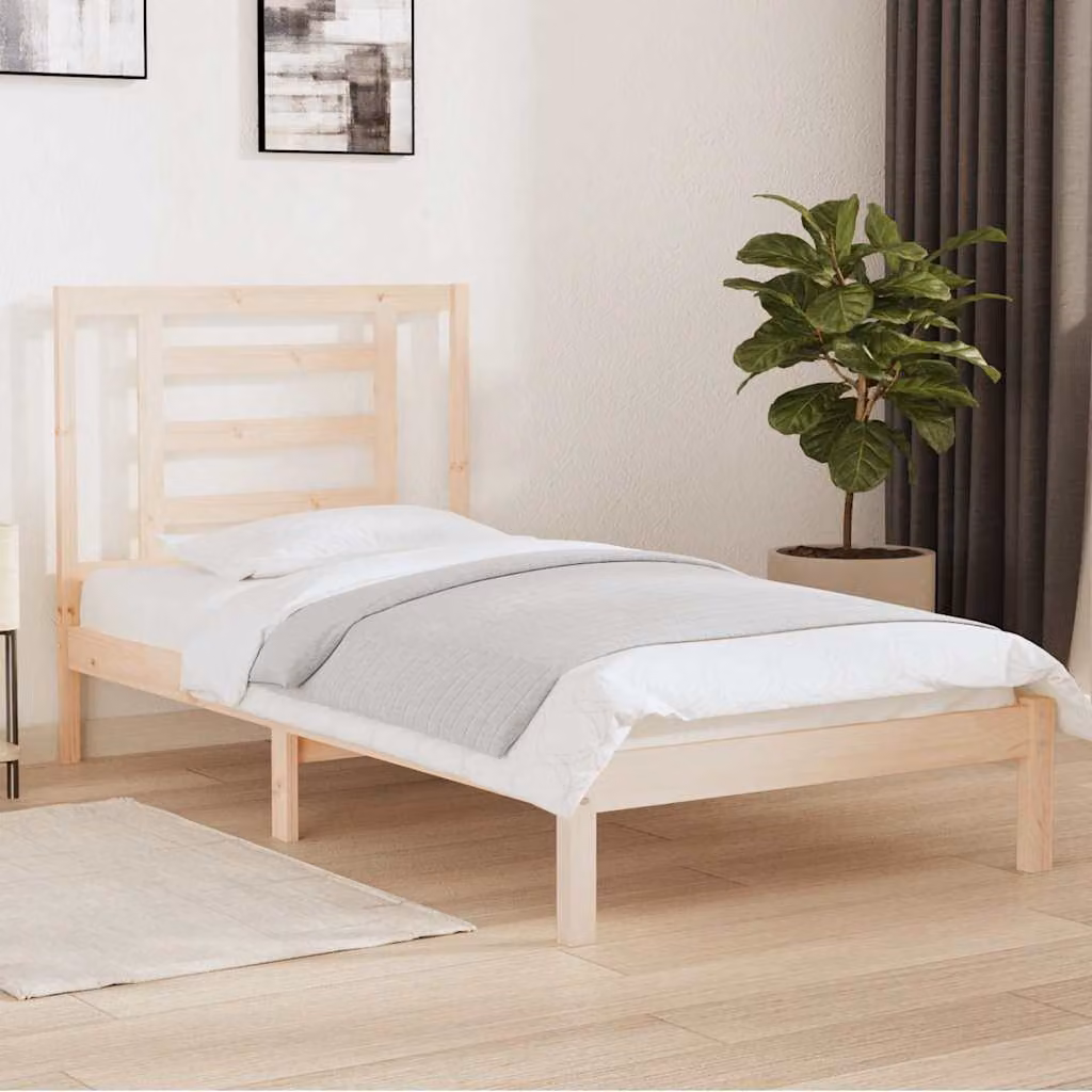 vidaXL Giroletto in legno massello di pino senza materasso, L/P: 90 x 200 cm