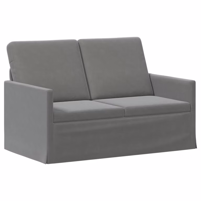 Divano a 2 posti vidaXL in velluto grigio con struttura in metallo L/P/H: 130 x 81 x 82 cm