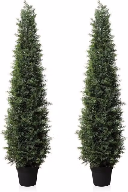 Pianta di cedro in vaso 150 cm, piante artificiali, conifere, outdoor, protezione UV, per casa, soggiorno, giardino, veranda, decorazione, 2 pezzi