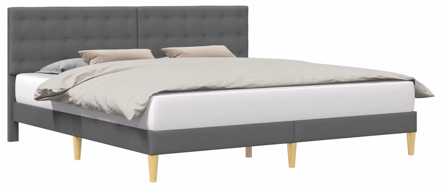 Struttura del letto Grigio Scuro 180 x 200 cm Tessuto