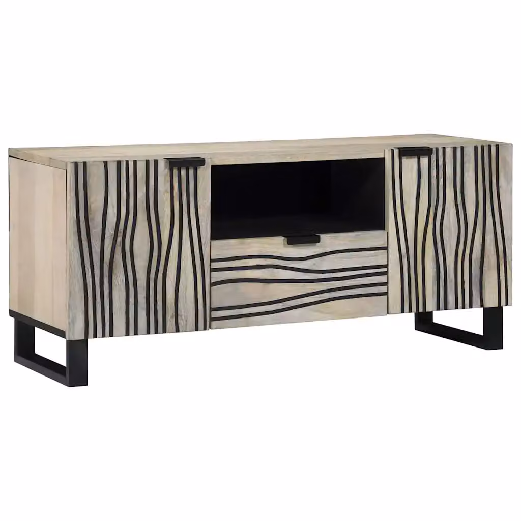 Unità TV moderna vidaXL in legno ingegnerizzato bianco, L 105 x P 33 x H 46 cm
