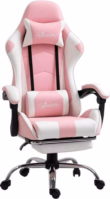 Sedia Gaming Reclinabile con Poggiapiedi ¨C Xylo ¨C Rosa con Cuscino Lombare e Poggiatesta