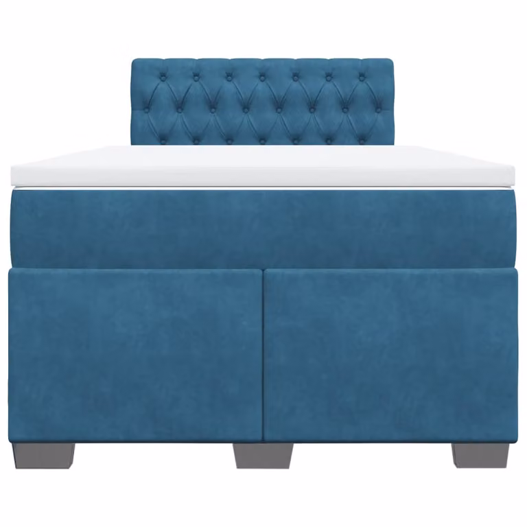 Giroletto a Molle con Materasso Blu Scuro 120x190 cm in Velluto