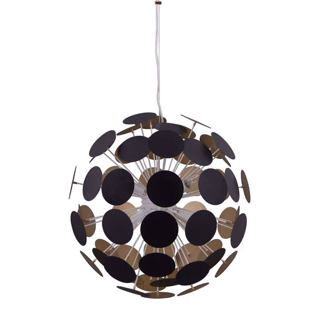 Lampadario moderno Italux Mailone con 6 luci E14 in metallo nero e oro – 2