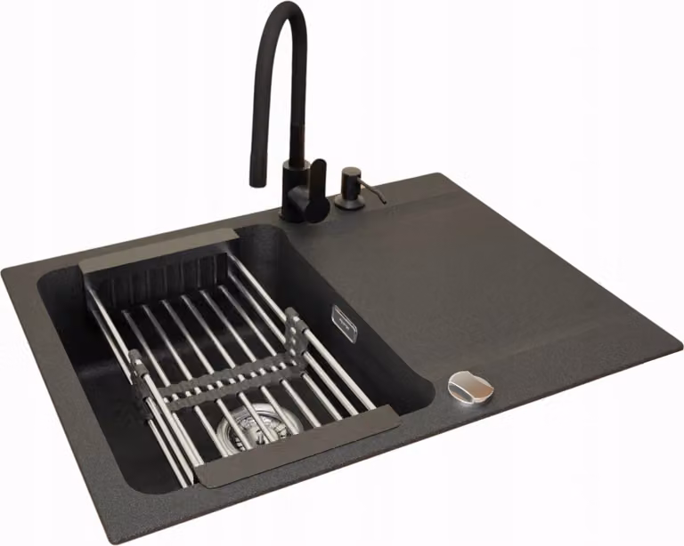 Franke Orion Oid Black 611-78 Onyx Quarzo Lavabo Grado Rubinetto