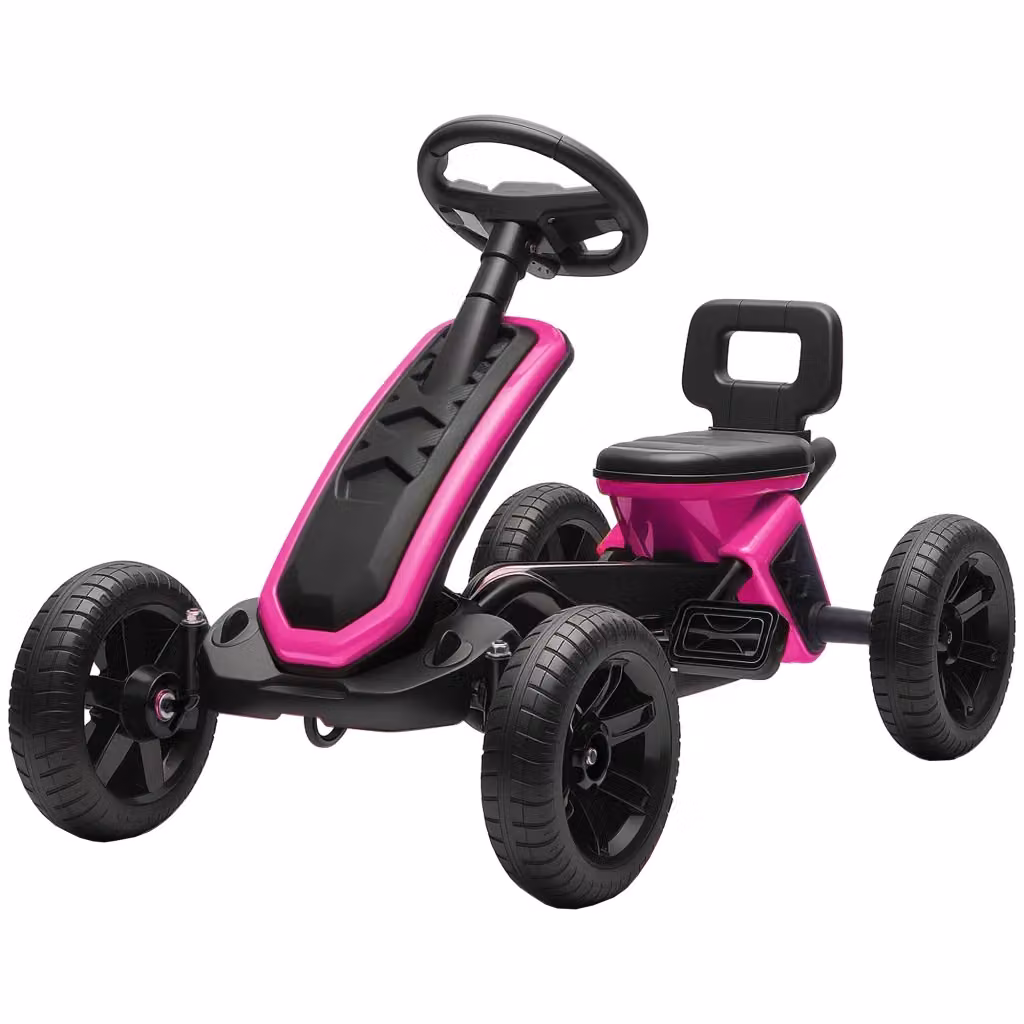 Pedal Car zephmum Rosa con Ruote Antiscivolo in EVA per Bambini 2-5 Anni – 2