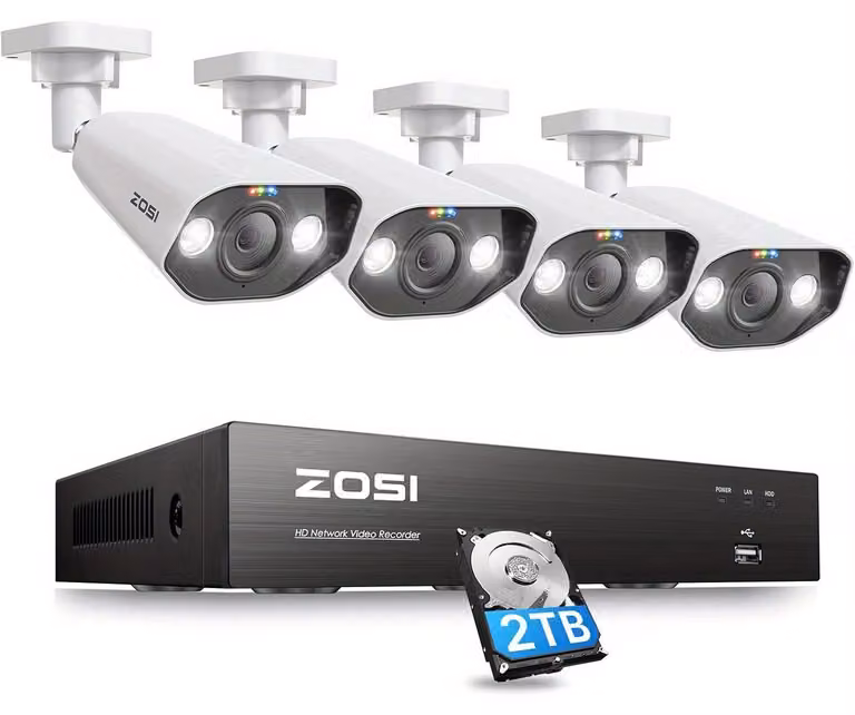Sistema di sicurezza 4K PoE - Telecamera di sicurezza - Sistema di videosorveglianza - Kit di videosorveglianza - Telecamera IP - 4 telecamere