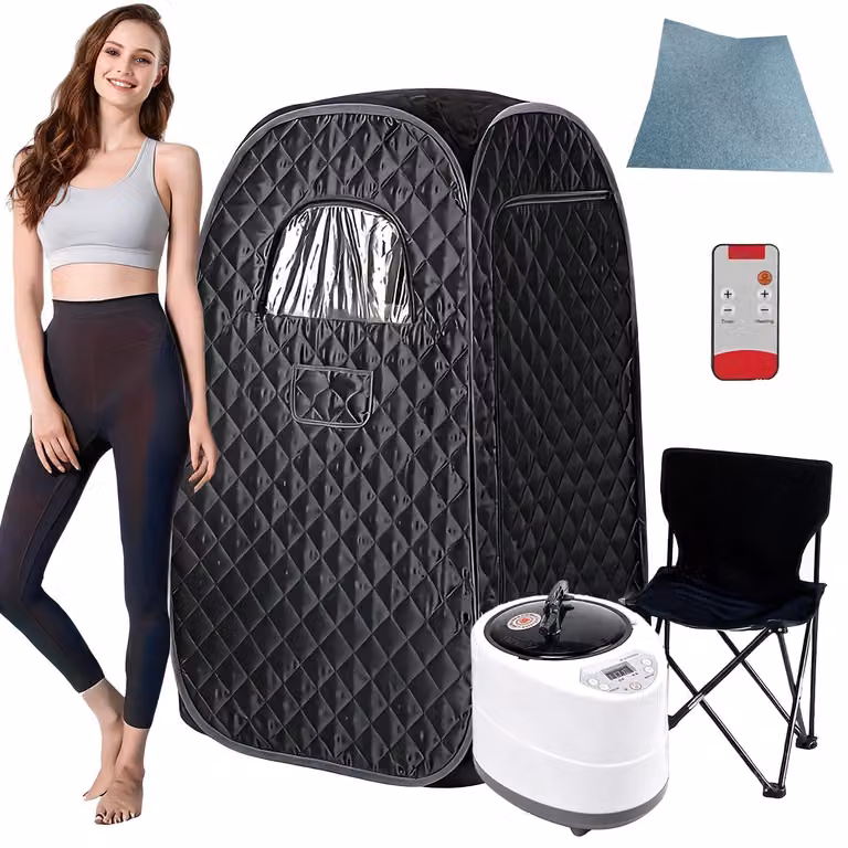 Sauna a vapore pieghevole per tutto il corpo, 1200 W, capacità serbatoio 3 litri, inclusa una sedia