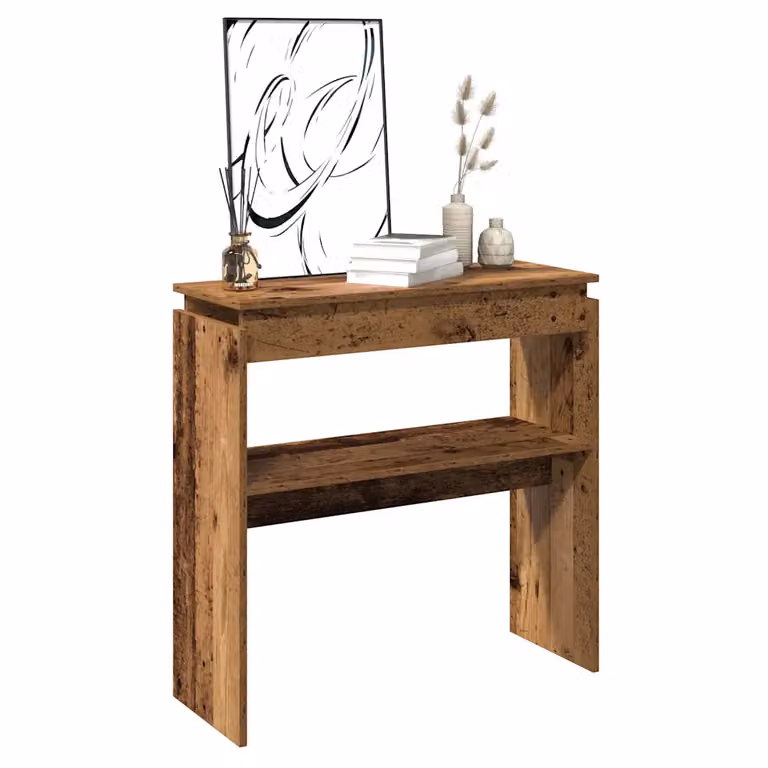 vidaXL Tavolino Consolle in Legno Antico Marrone L: 102 cm, P: 30 cm, H: 80 cm