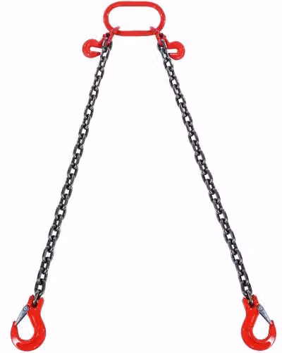 Imbracatura a catena di sollevamento a 2 gambe VEVOR con ganci e regolatori, colore rosso, Grado 80, Capacità di carico 2993 kg, Dimensioni: 8 mm x 180 cm