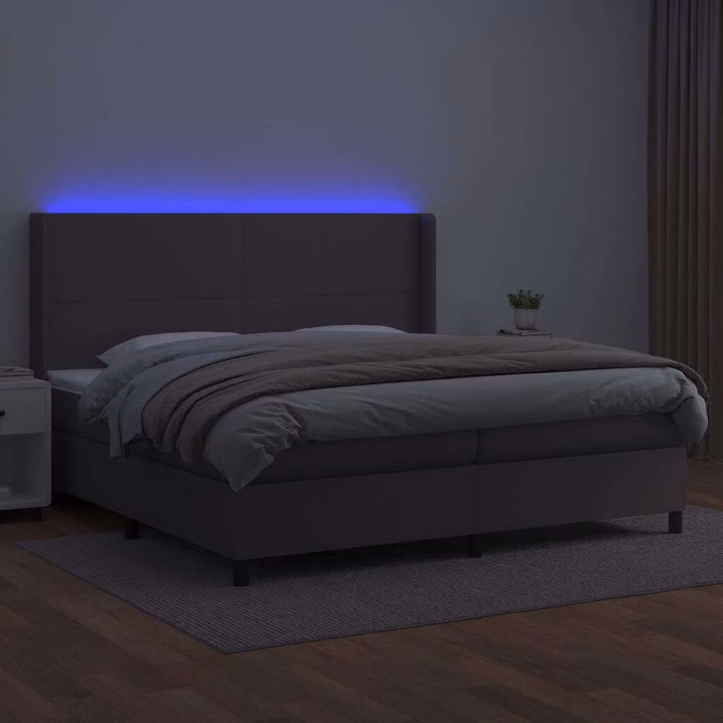 Maison Exclusive - Giroletto Molle con Materasso e LED Grigio 200x200cm Pelle finta
