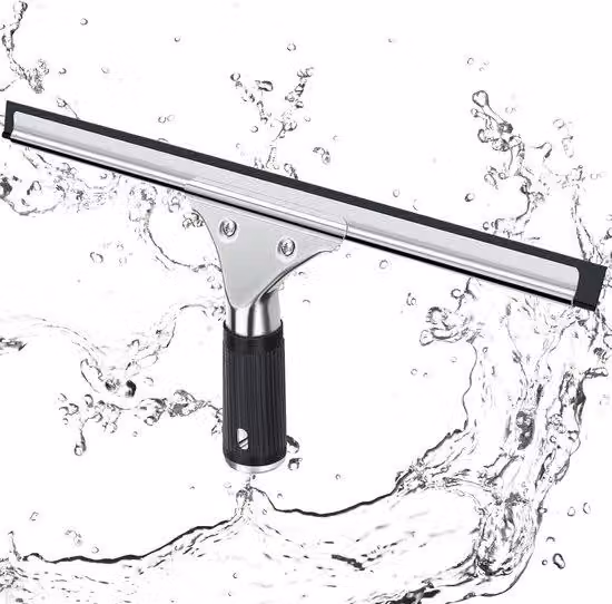Tergivetro professionale in gomma, 30 cm, nero, per doccia e bagno