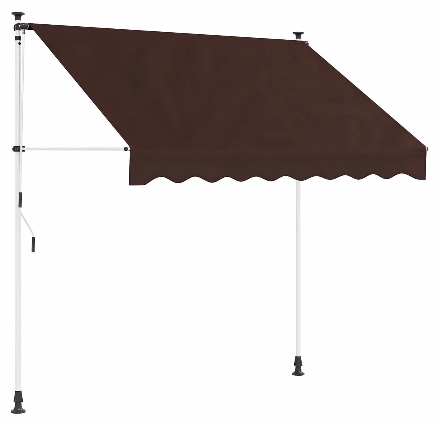 Tenda da sole manuale, retrattile - Larghezza 300 cm - Tessuto in poliestere marrone con rivestimento inPoliuretano- Ideale per balconi, terrazze, giardini - Tenda da esterno
