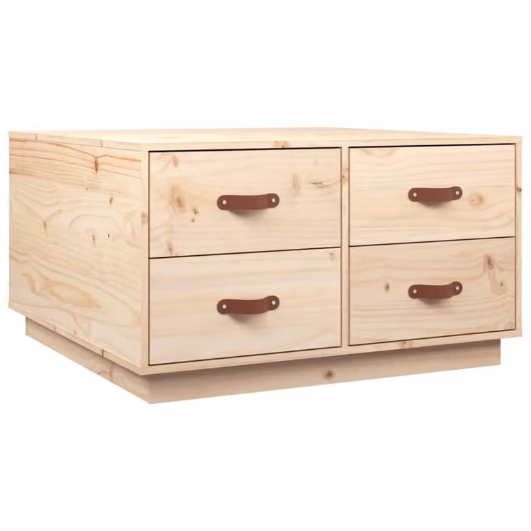 Tavolino da Salotto 80x80x45 cm in Legno Massello di Pino