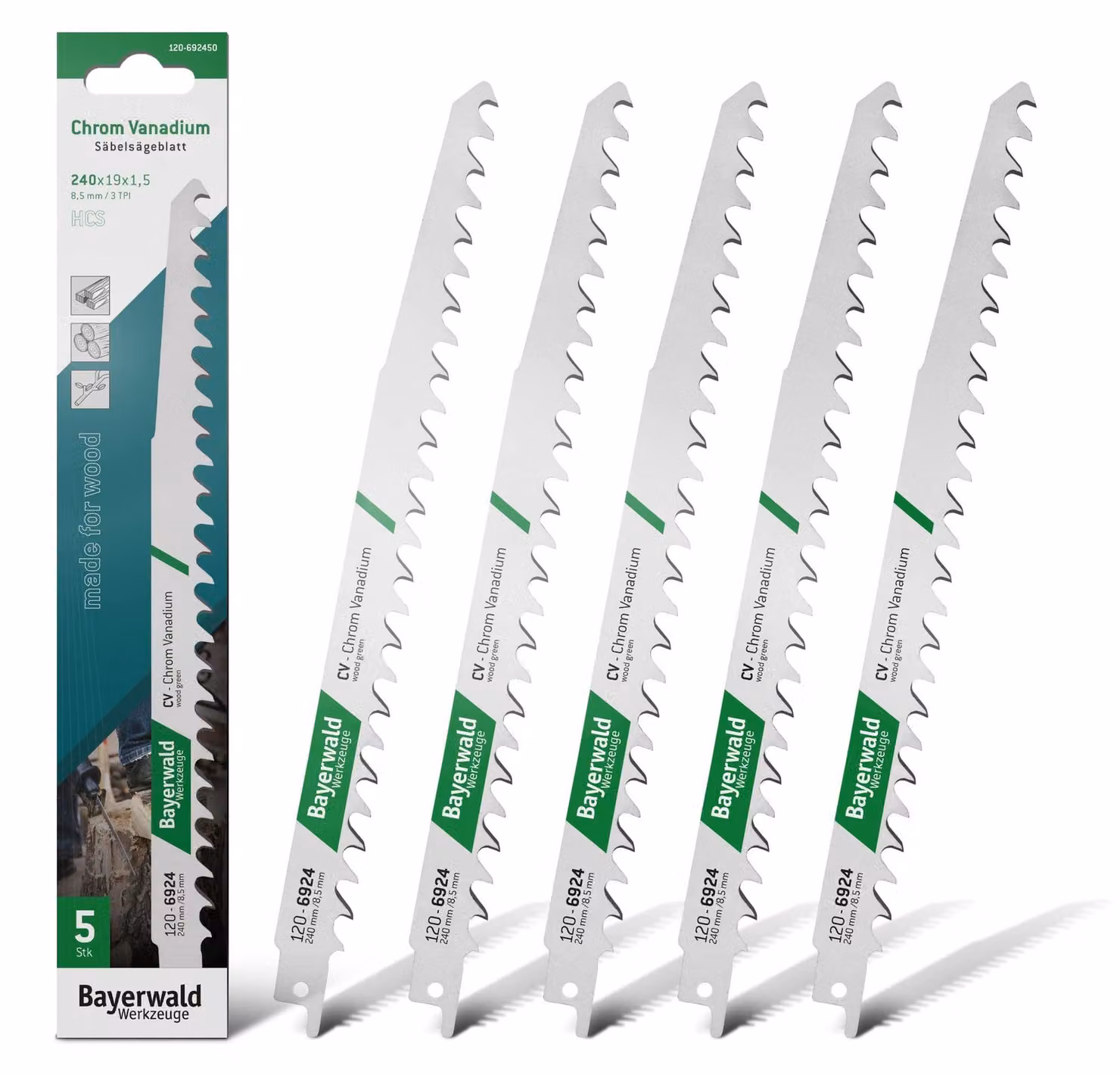 Set di lame reciproche - 5 pezzi - 230 mm - Uso universale