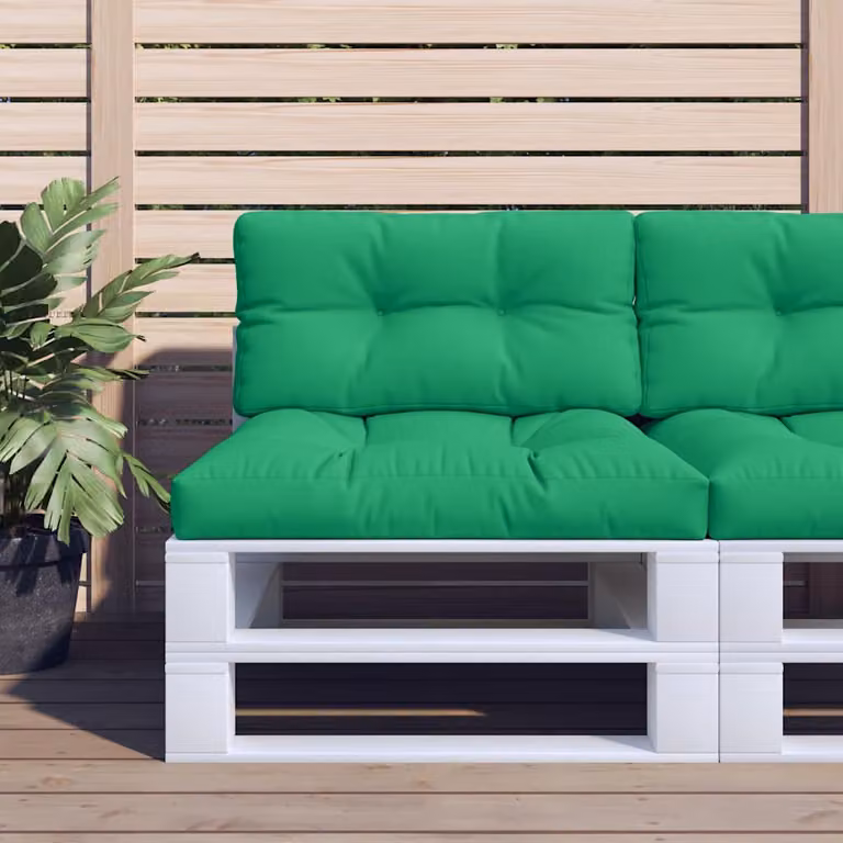 Cuscino per Pallet vidaXL Verde in Poliestere, L 80 cm x P 40 cm x H 12 cm