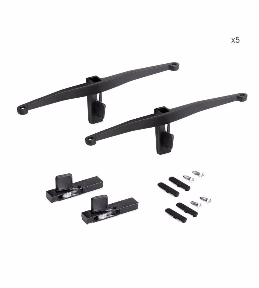 Set di staffe Zero per mensola in legno Emuca colore nero opaco