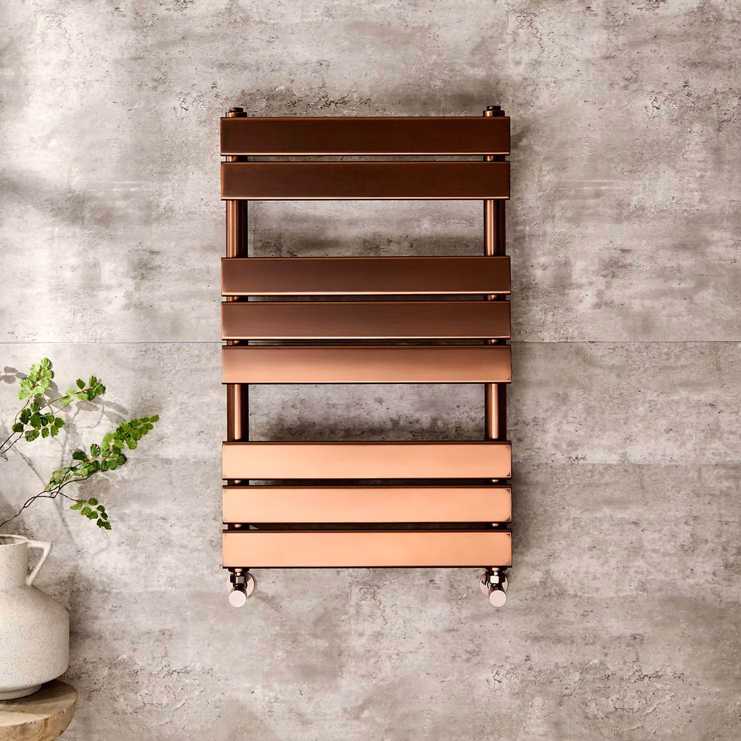 Scaldasalviette di Design - 800mm x 500mm - Rame Satinato - Lustro