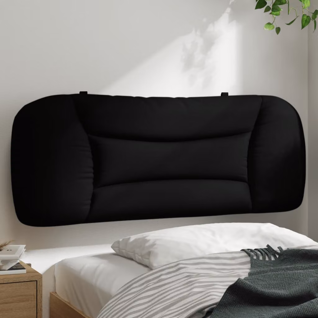 Cuscino Testiera vidaXL Hvar Nero in Tessuto di Poliestere, L: 100 cm